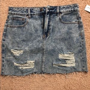 Distressed Blue Jean Skirt (NEVER WORN)